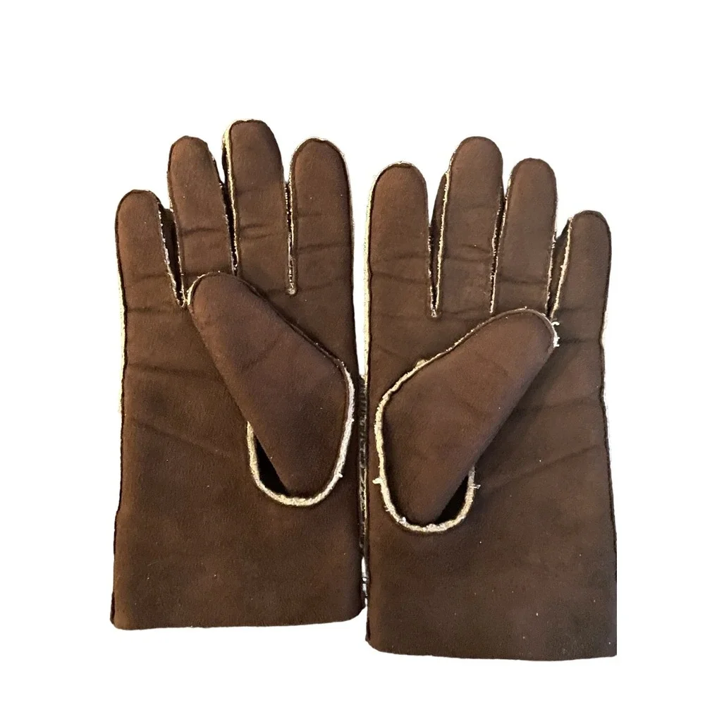 Woman's glove bundle, Talbots, chocolate brown and tan,‎ size medium/large